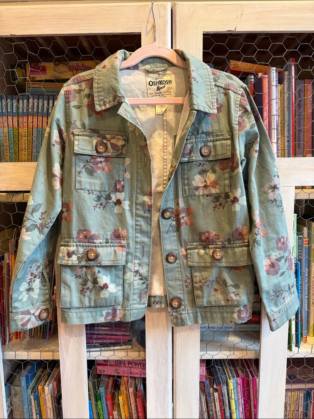 OshKosh B'gosh Mint Green Floral Jean Jacket
